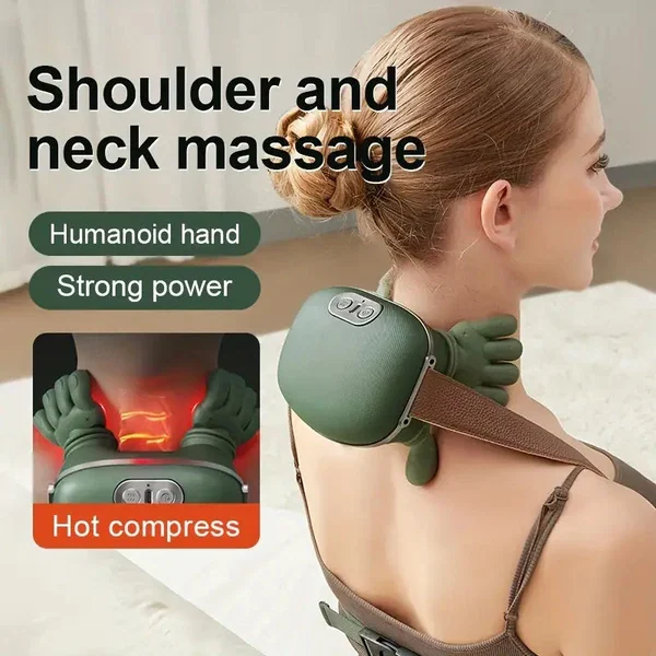 Portable Shoulder & Neck Massager – Hand-Shaped Kneading Design