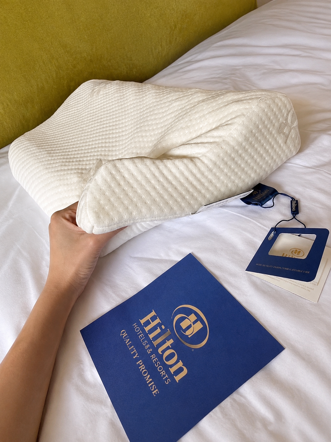 Hilton Latex Pillow. Luxury Hotel & High Density Memory Cotton | Vacuum Packed