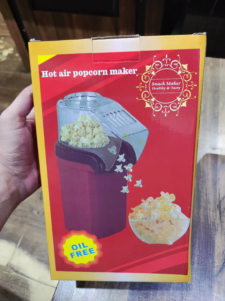 Popcorn MakerOil-Free Hot Air Popcorn Maker with Measuring Cup