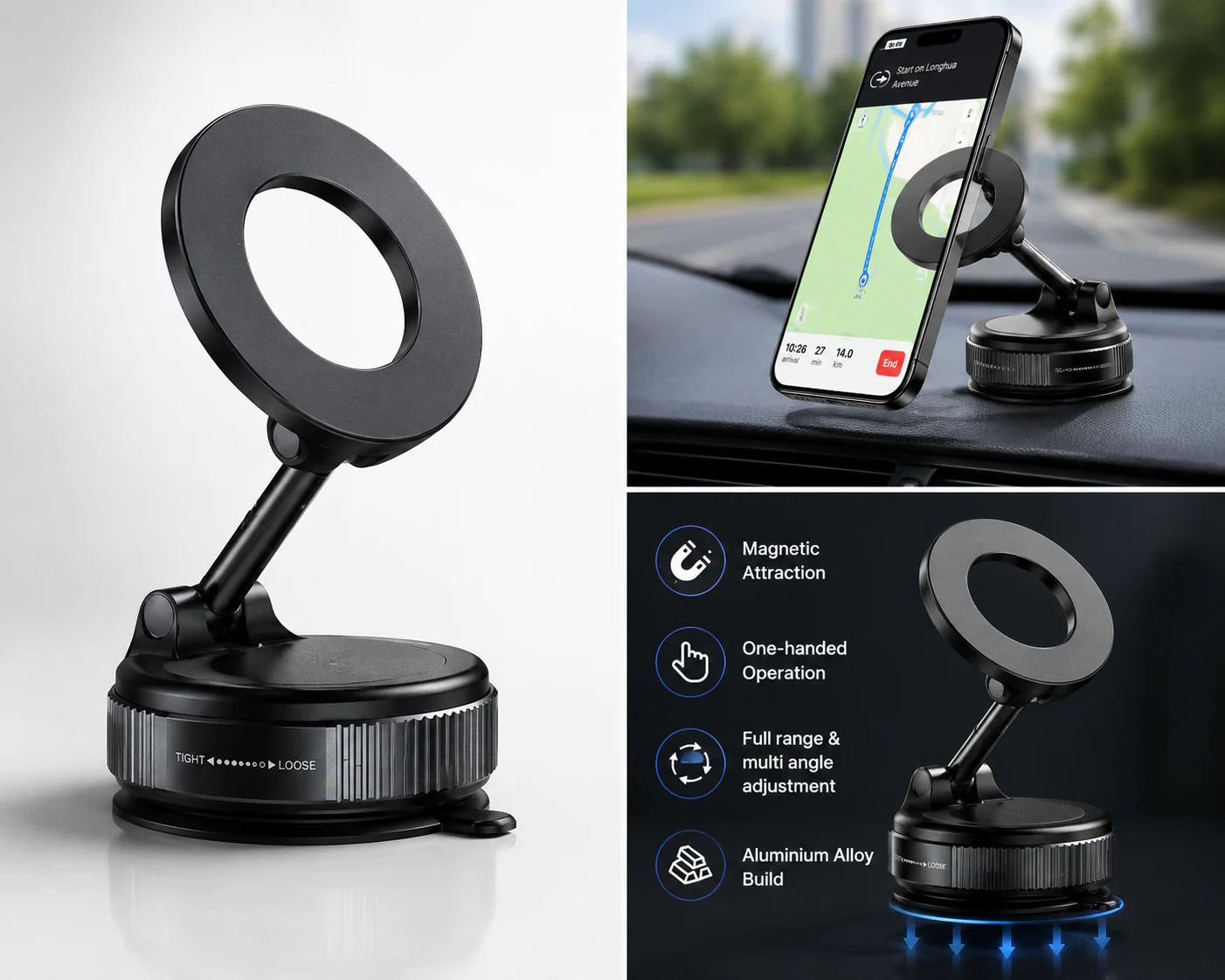 K007 Vacuum Magnetic Car Phone Holder