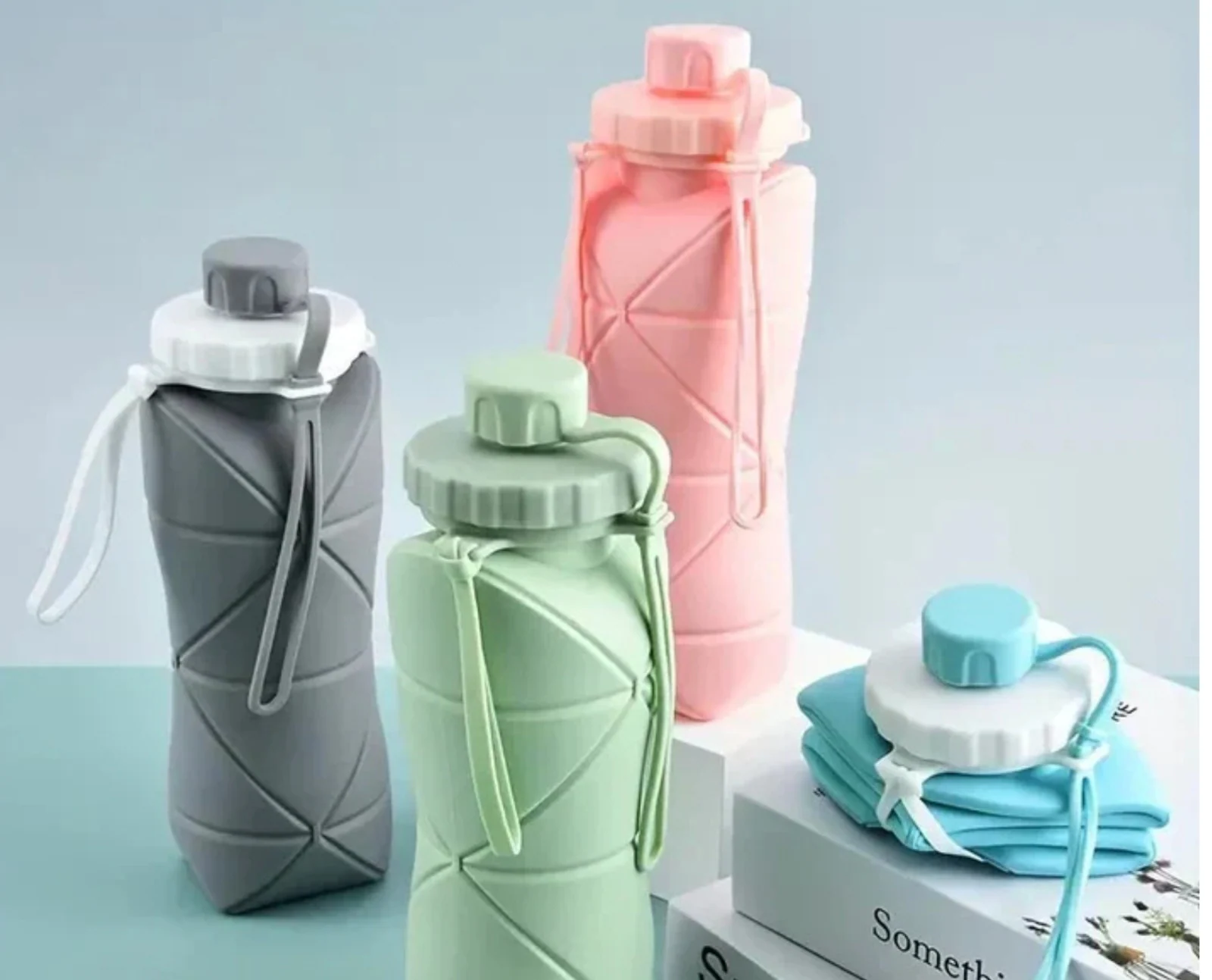 600ML Silicone Foldable Water Bottle – Portable Travel Bottle